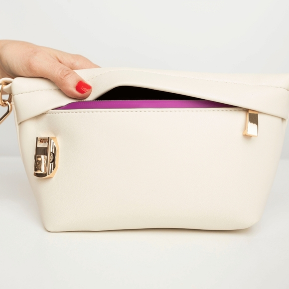 Snugbox Locking‎ Stash Travel Bag Wristlet Clutch White